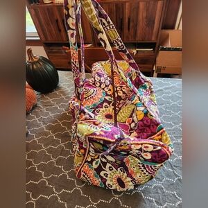 Vera Bradley Large Plum Crazy Duffel Bag